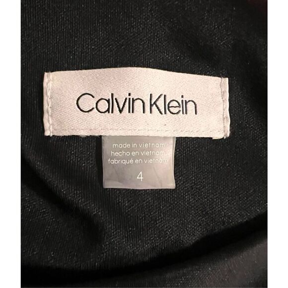 Calvin Klein Women's 4 High Neck Sleeveless Sheath Dress Black Embroidered Flora - Picture 9 of 10